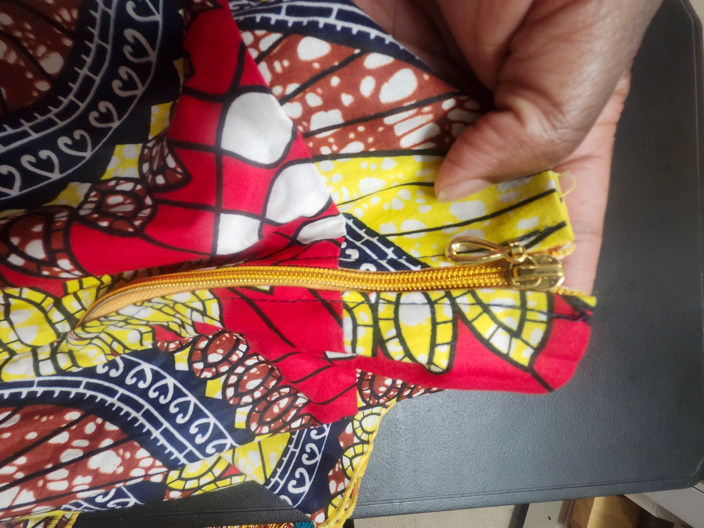 Ankara red and yellow maxi skirt
