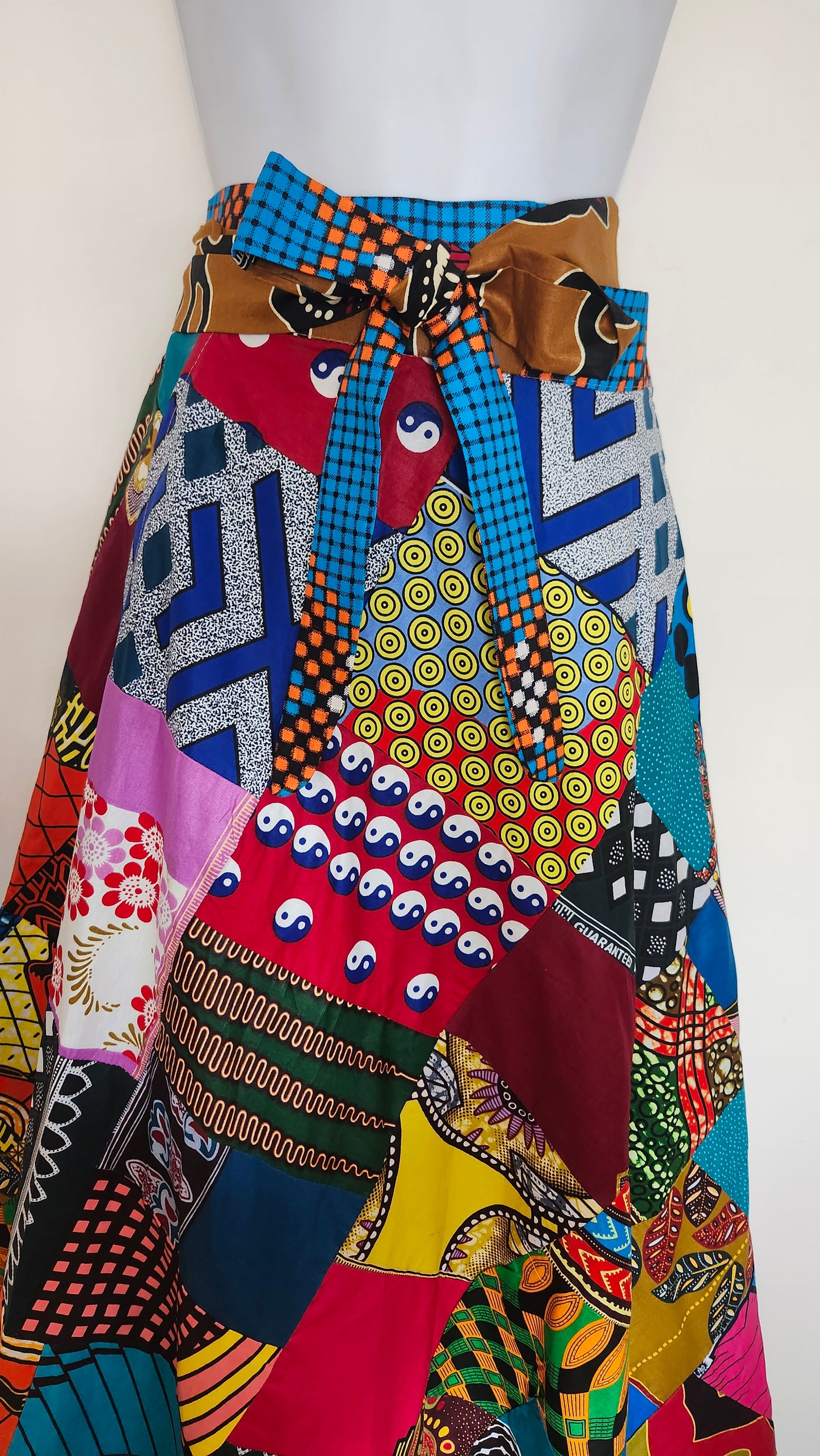 Colorful Patchwork Ankara Maxi Skirt
