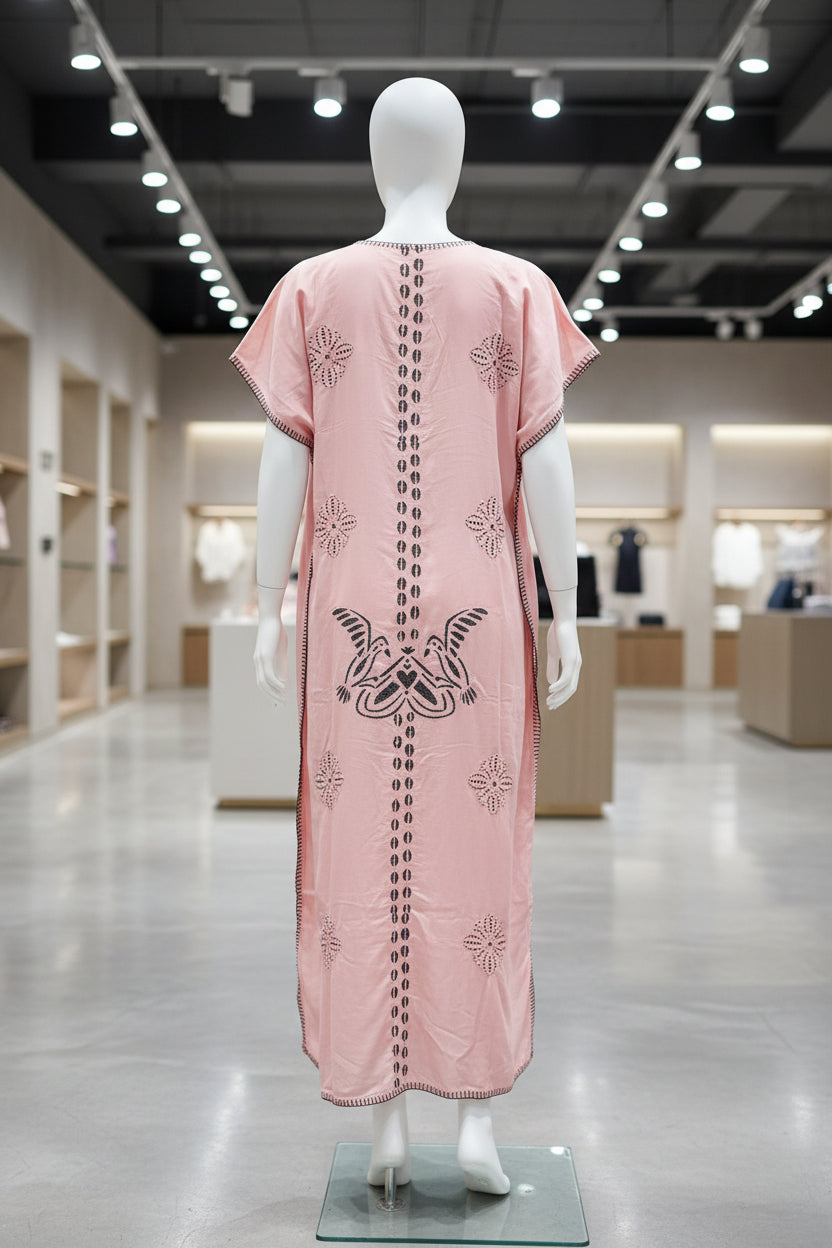 Pink garment with floral patterns 