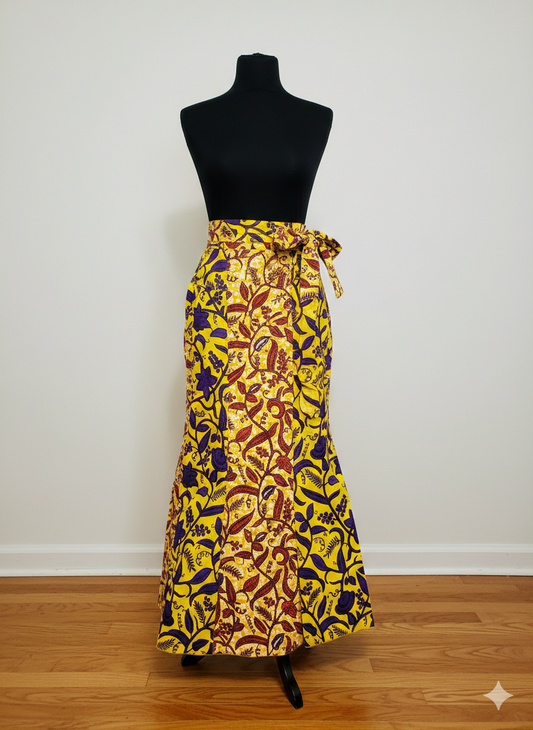Purple & Yellow Mermaid Wrap Skirt