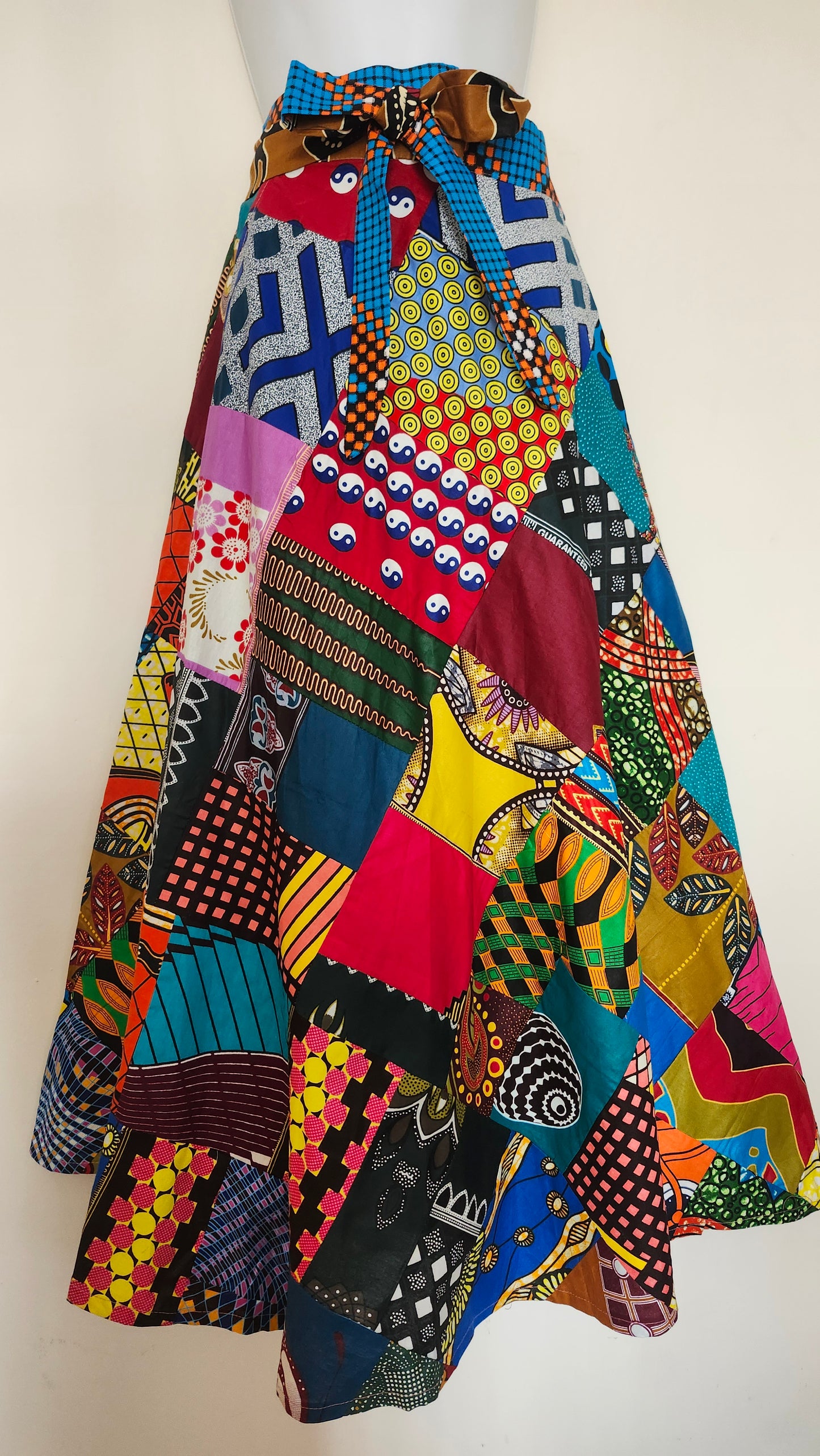 Colorful Patchwork Ankara Maxi Skirt