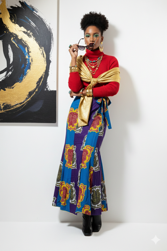 Blue & Purple Mermaid Wrap Skirt