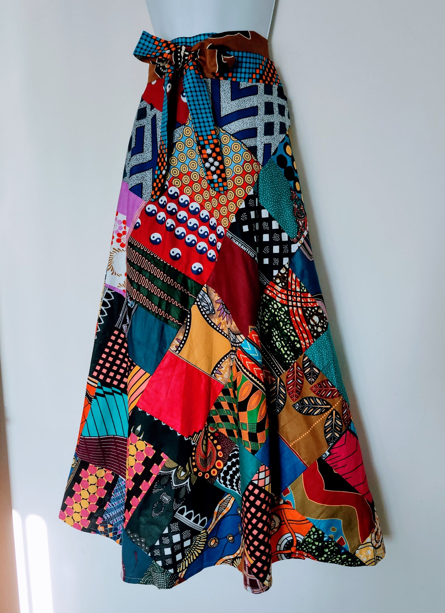 Colorful Patchwork Ankara Maxi Skirt
