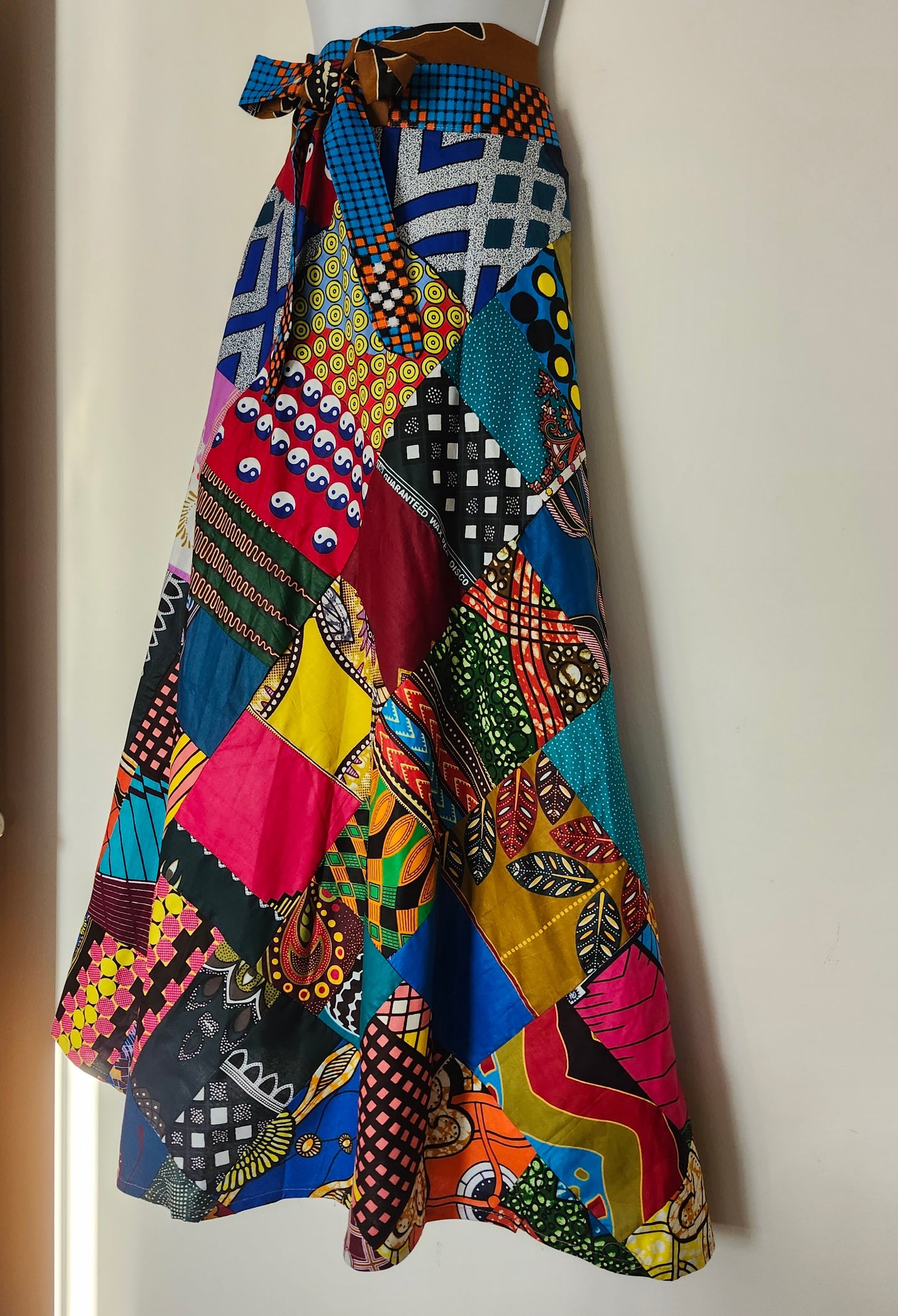 Colorful Patchwork Ankara Maxi Skirt