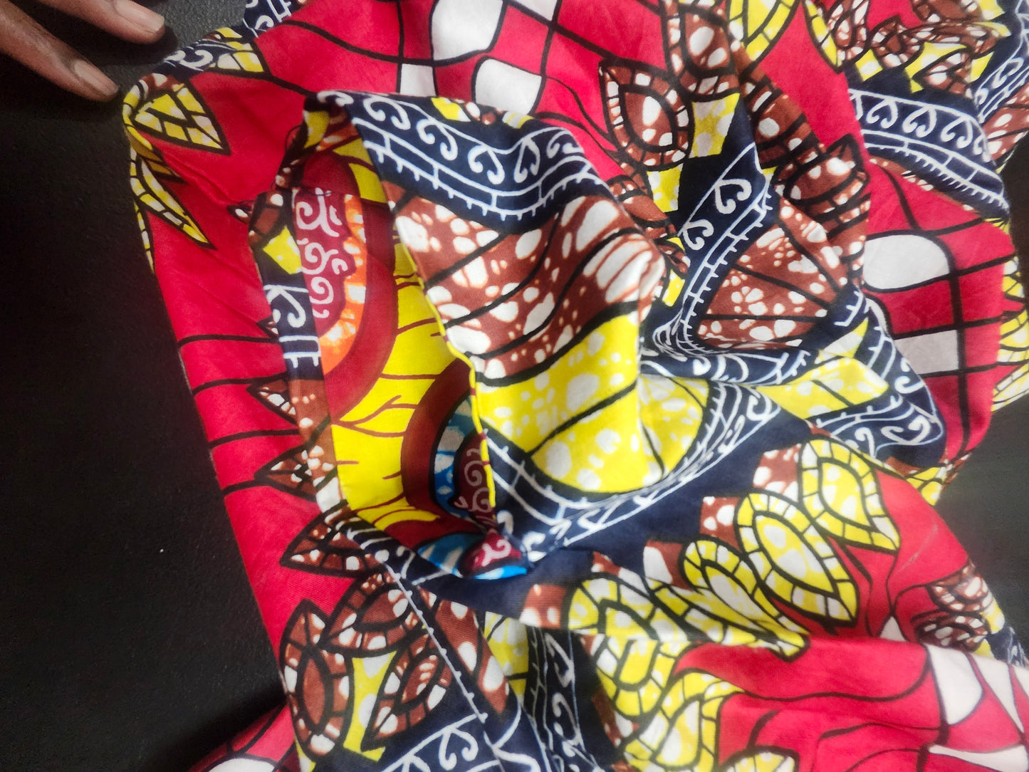 Ankara red and yellow maxi skirt