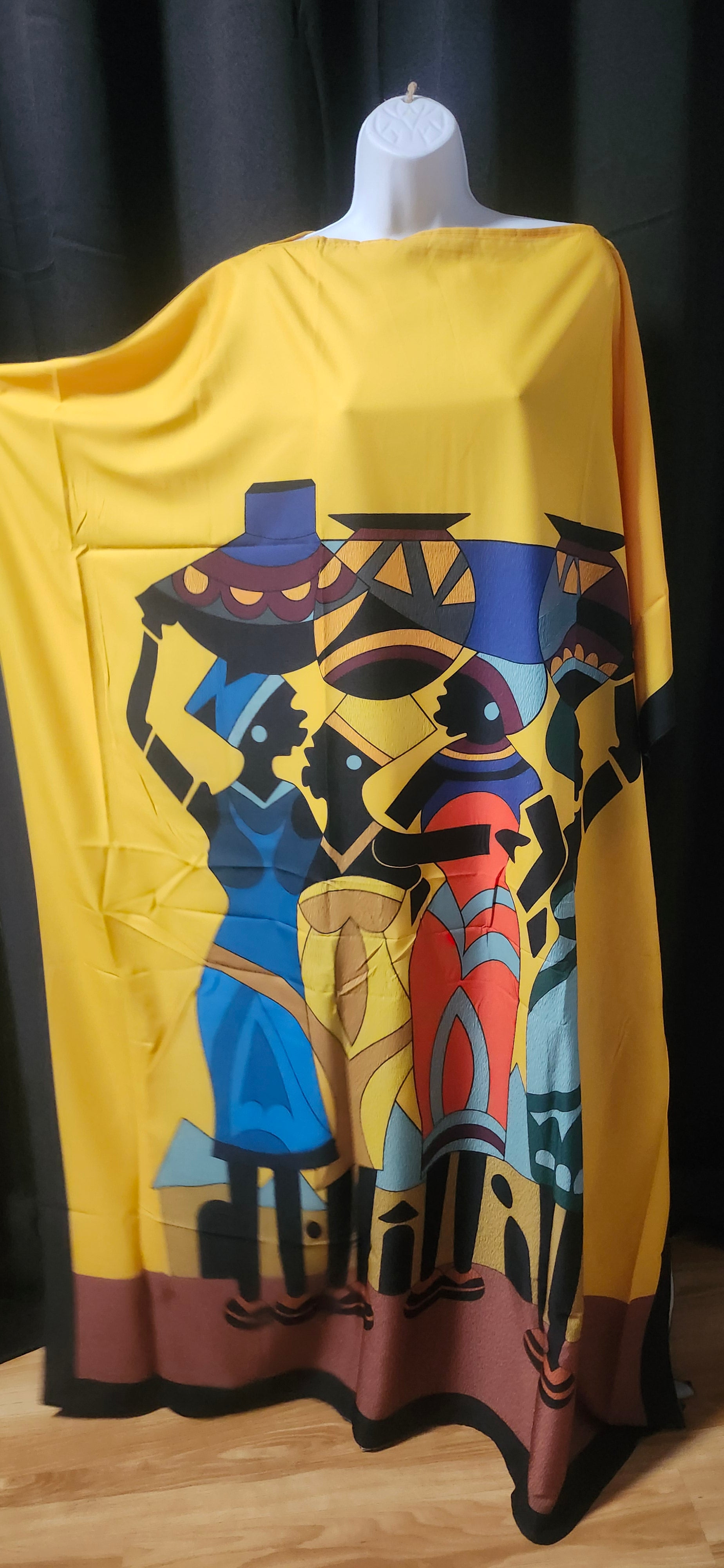 Colorful graphic design on a yellow background